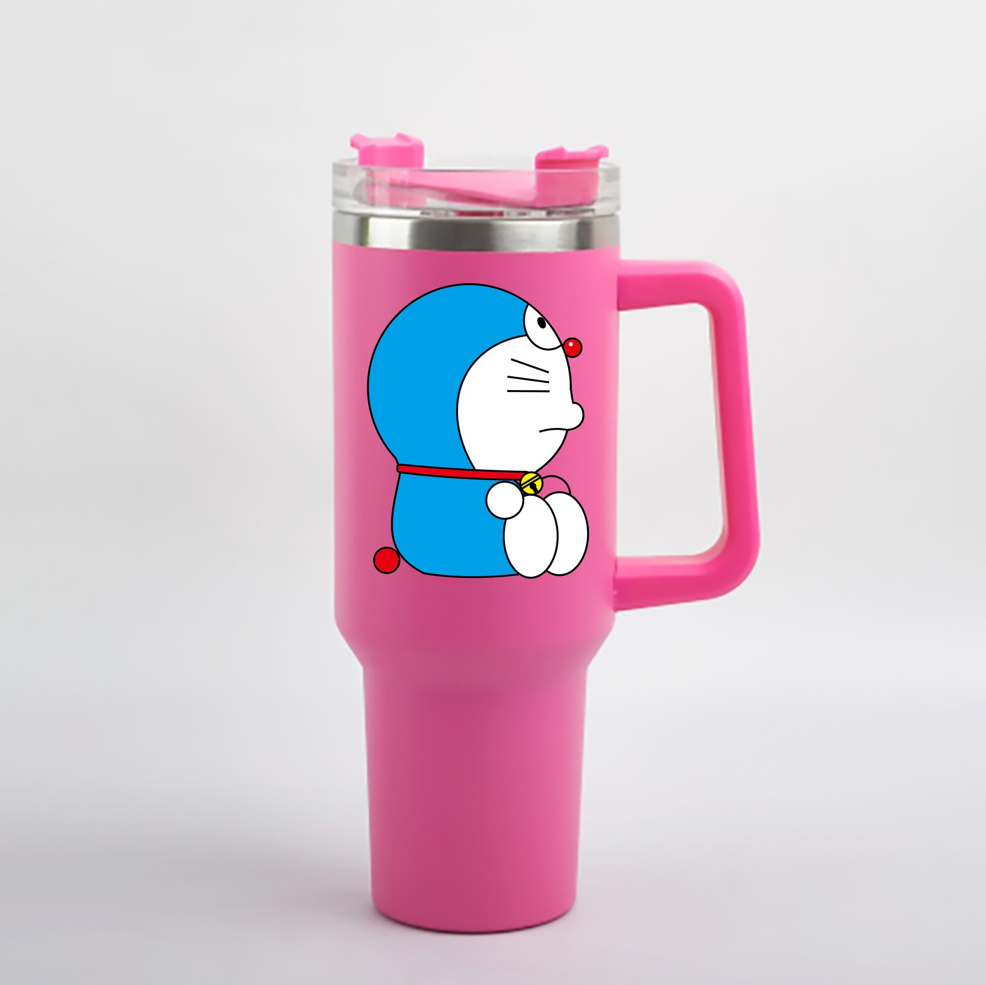 （画像用） ドラえもん Doraemon 1200mL車用タンブラー - クリスタルステッカー（プラスチックストロー付き）